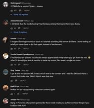 Fans commenting on the streamer getting a rare WoW mount (Images via Asmongold Clips/YouTube)